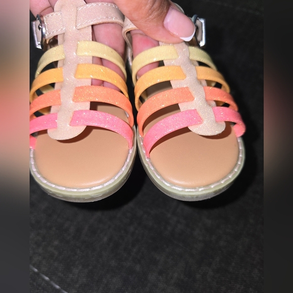 Cat & Jack Glittery Rainbow Kids Slippers - Picture 7 of 10